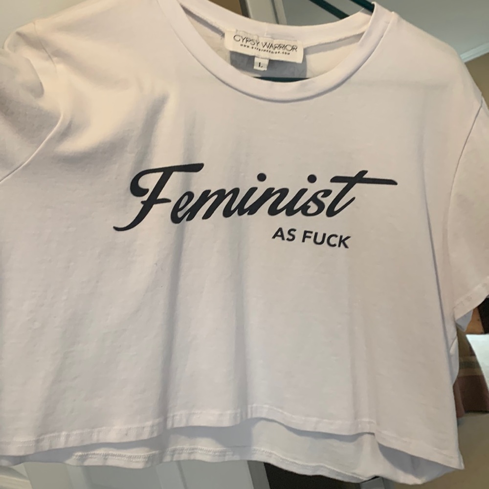 L Gypsy Warrior Feminist As F crop tee
